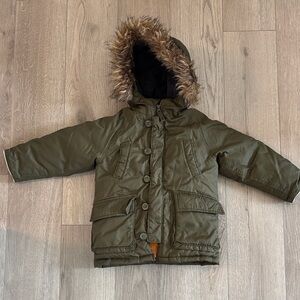 Kids GAP Olive Green Hooded down parka